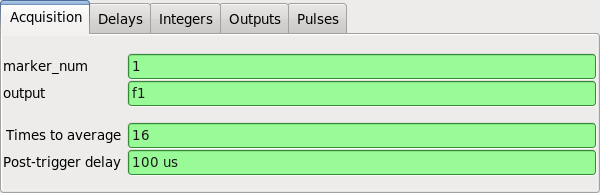 Pulse program configuration: acquisition.